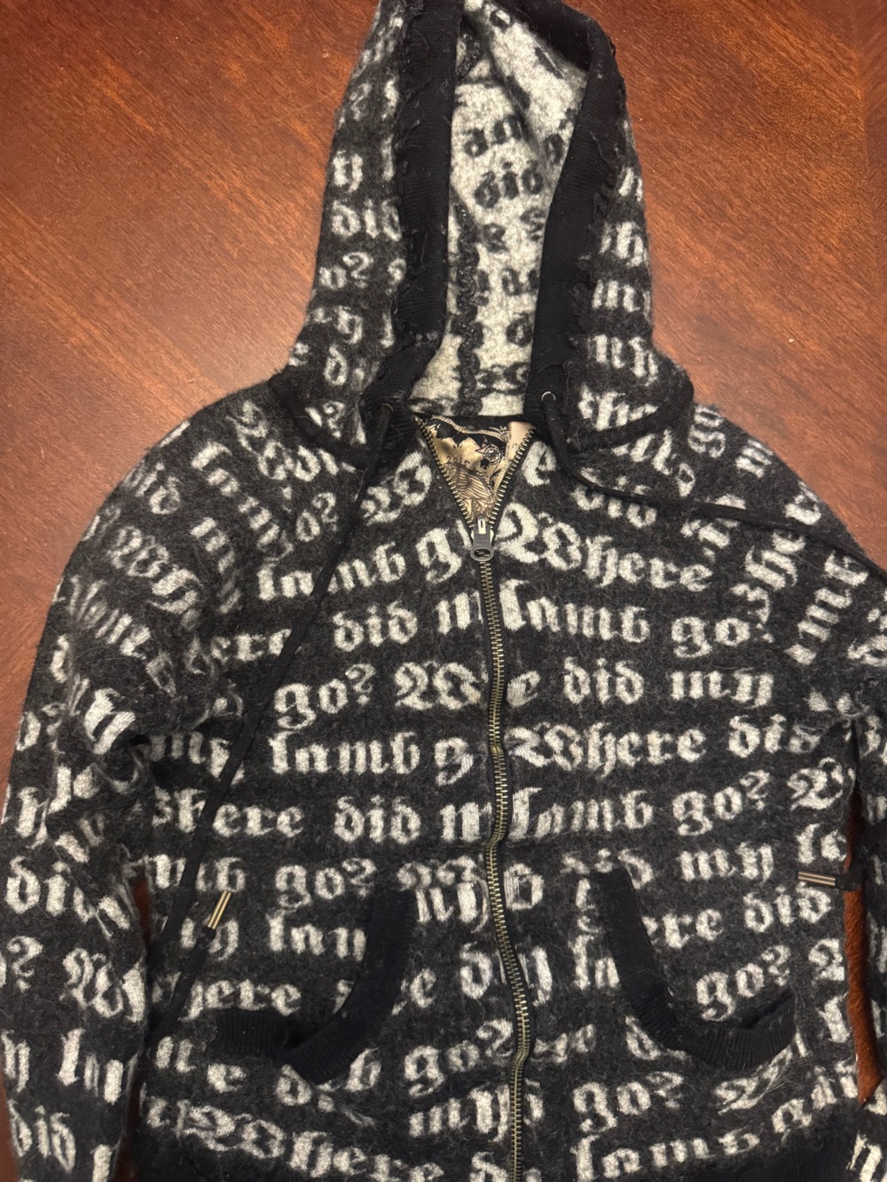 L.A.M.B. Authentic WDMLG Hoodie Gwen Stefani Black DAMAGED - Picture 10 of 10